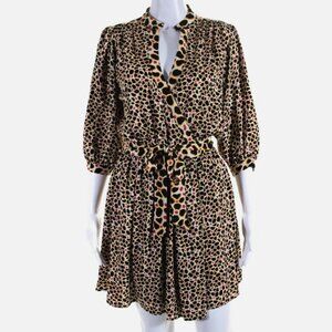 New DIANE VON FURSTENBURG DVF Abel Wrap Dress Small Stone Garden 8 $375